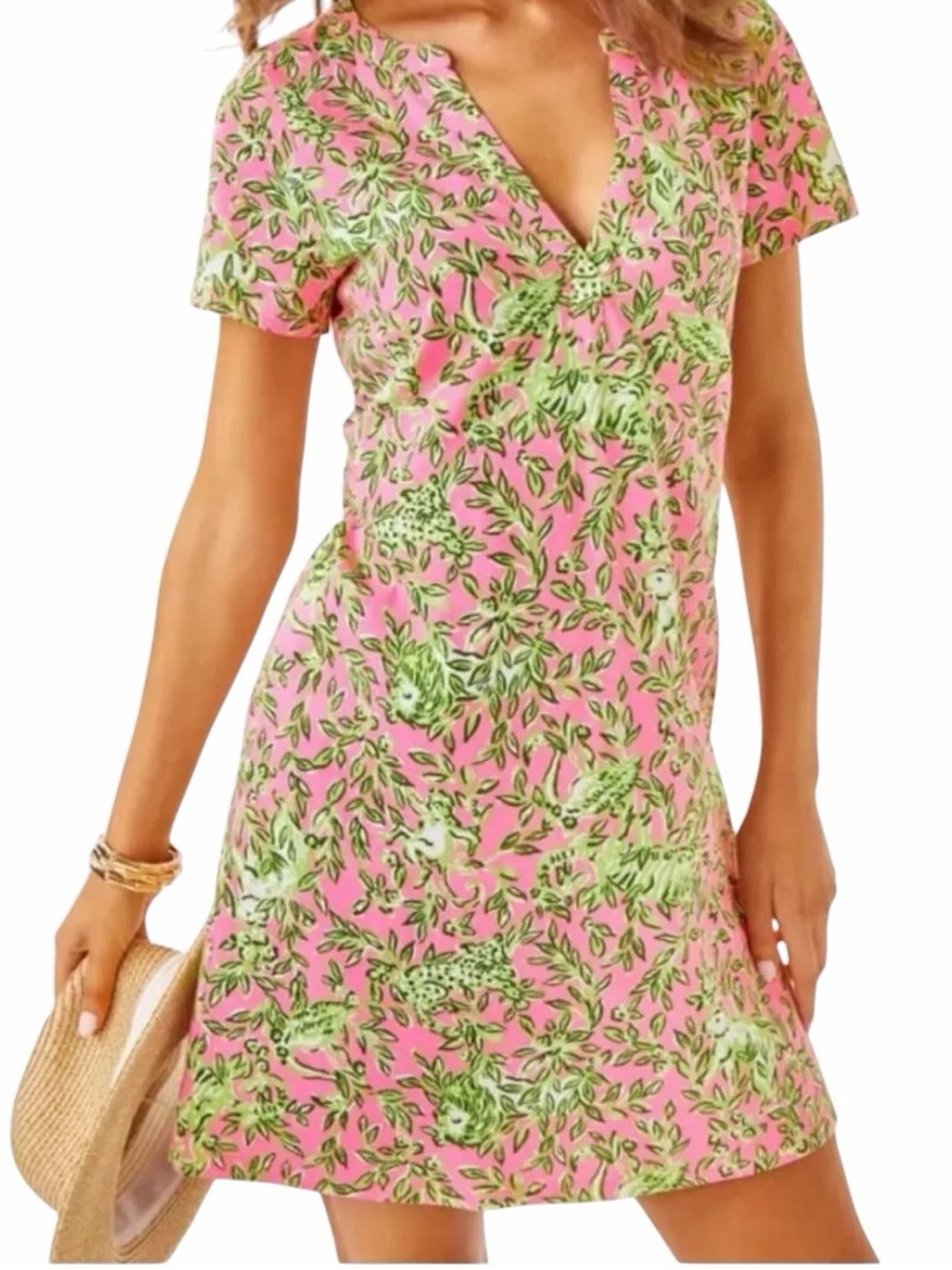 Lilly Pulitzer/Dev Short Sleeve Dress/100% Cotton/Rousseau Pink/Size: Small - Picture 3 of 16